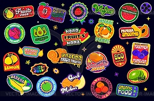 Наклейки-патчи для сока из тропических фруктов y2k groovy patch stickers - клипарт в формате EPS