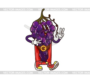 Groovy grape fruit pirate corsair funny character - vector clipart