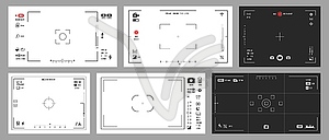 Photo and video camera viewfinder display screen - vector image