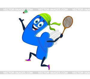 Cartoon math number character on summer vacations - vector clipart / vector image