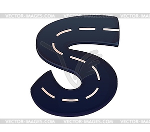 Automobile racing font road or track digit 5 five - vector clipart
