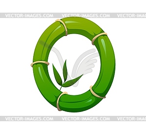Jungle bamboo branch font, typeset letter - vector clip art