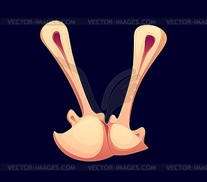 Ocean seashell cartoon font typeset letter V - vector clipart / vector image