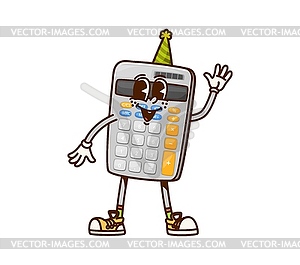 Cartoon groovy school stationery funny character - vector clip art