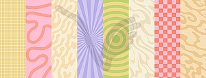 Psychedelic groovy hippie pattern backgrounds - vector image