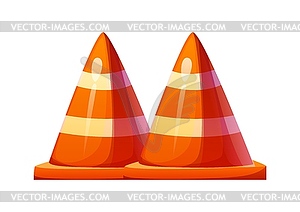 Car racing competition font road cone letter M - vector clipart