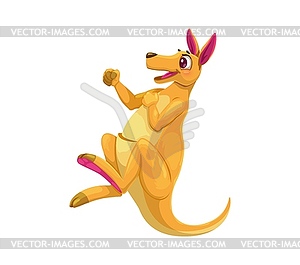 Cartoon boxing kangaroo animal character - royalty-free vector clipart