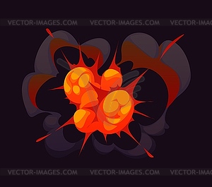 Cartoon bomb explosion blast fire for comic effect - royalty-free vector clipart
