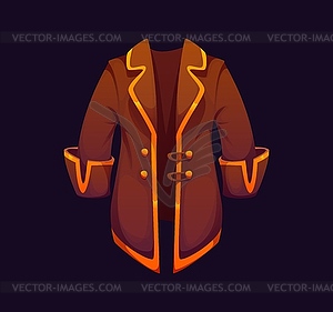 Cartoon pirate coat with golden trim and buttons - vector clipart / vector image