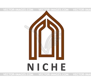 Niche arch icon of door or window for architecture - royalty-free vector clipart