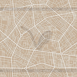 City plan pattern, town map with streets and roads - vector clipart