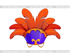 Brazil carnival party crown with bright feathers - vector clip art