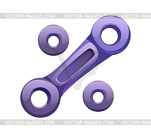 Car racing font chain link punctuation percent - vector clip art