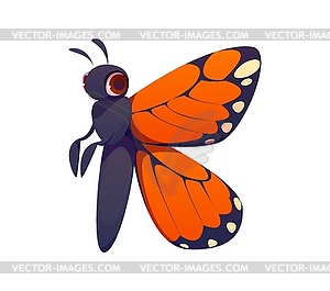 Letter k kids animal alphabet as monarch butterfly - vector clipart