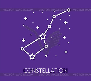 Color line galaxy space icon of constellation - vector image