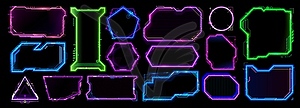 Neon game frames asset, HUD interface overlays - vector clipart