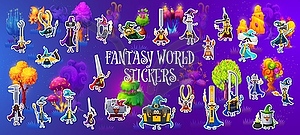 Fairytale Halloween mage or wizard tool characters - vector image