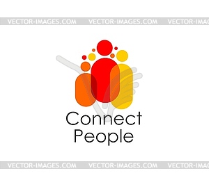Connect people together icon, community symbol - vector clipart