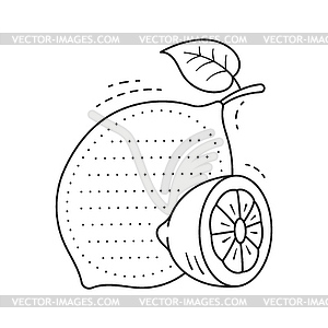 Ripe lemon citrus fruit kids memo note frame - vector clip art
