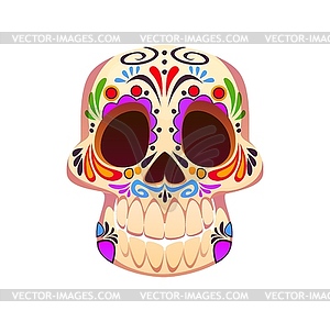 Cartoon day of dead, muertos calavera skull - vector image