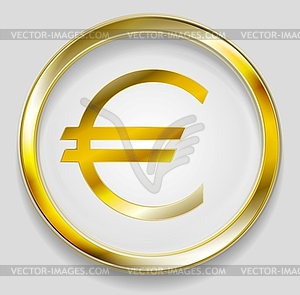 Концепция символ кнопки логотип золотой евро - клипарт в векторе / векторное изображение