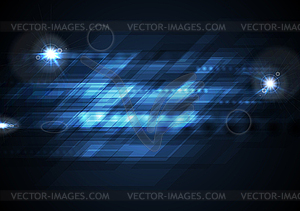 Dark blue tech background - vector image