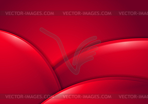 Abstract red smooth waves background - color vector clipart