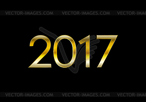 Golden 2017 New Year background - vector image