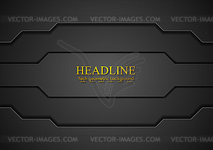 Abstract black concept tech background - vector clip art