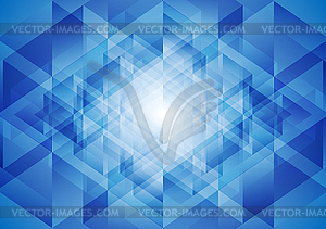 Bright blue tech polygonal background - vector clipart