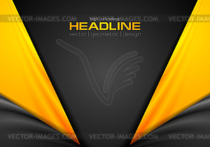Abstract contrast black orange background - vector image