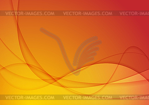 Bright abstract orange wavy background - vector image
