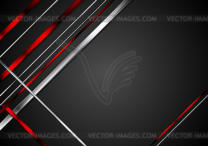 Black background with red and metallic stripes - vector clip art