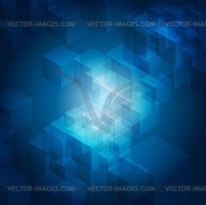 Blue abstract tech geometric background - vector clipart