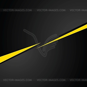Tech black background with contrast yellow stripes - vector clipart