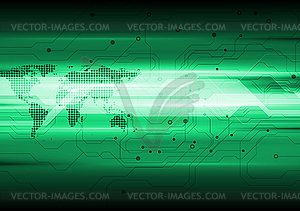 Dark green technology circuit board background - royalty-free vector image