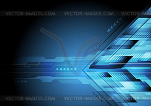 Dark blue abstract technology brochure design - vector clip art