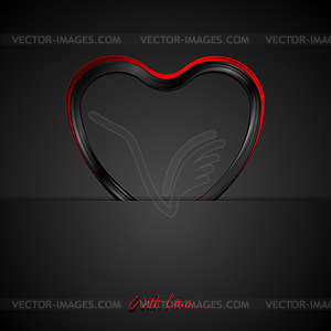 Contrast red black glossy heart background - royalty-free vector image