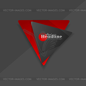 Абстрактный красный черный треугольник формы логотипа - иллюстрация в векторном формате