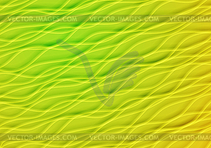 Green and yellow summer waves background - vector image