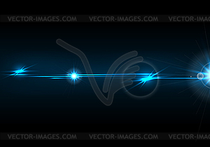 Blue glow lens flare effect design - stock vector clipart