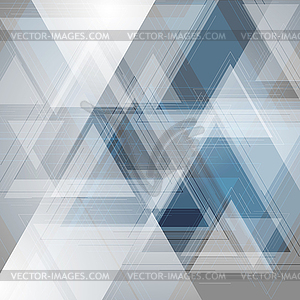 Blue and grey tech triangles background - royalty-free vector image