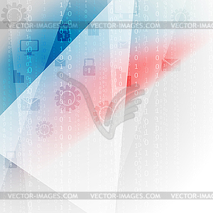 Blue red abstract tech communication design - vector clipart