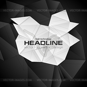 Black and white 3d polygonal shapes - vector image