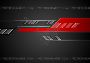 Black and red tech geometric background - vector clipart