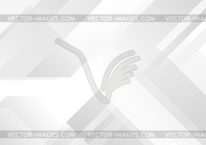 Abstract grey and white tech geometric background - vector image