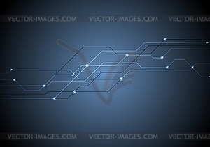 Dark blue circuit board chip tech background - vector clip art