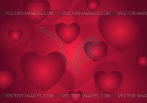 Abstract red Valentines Day hearts background - vector clipart