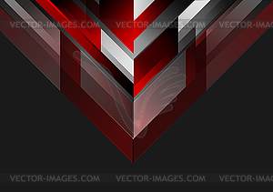 Abstract tech geometric red black background - vector clipart