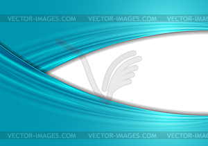 Blue cyan abstract smooth corporate waves background - vector image